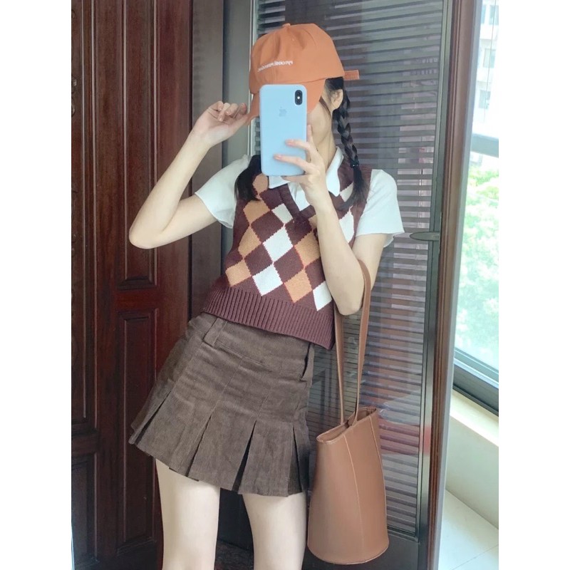 (Sẵn) Áo polo mặc kèm gile ullzang | BigBuy360 - bigbuy360.vn