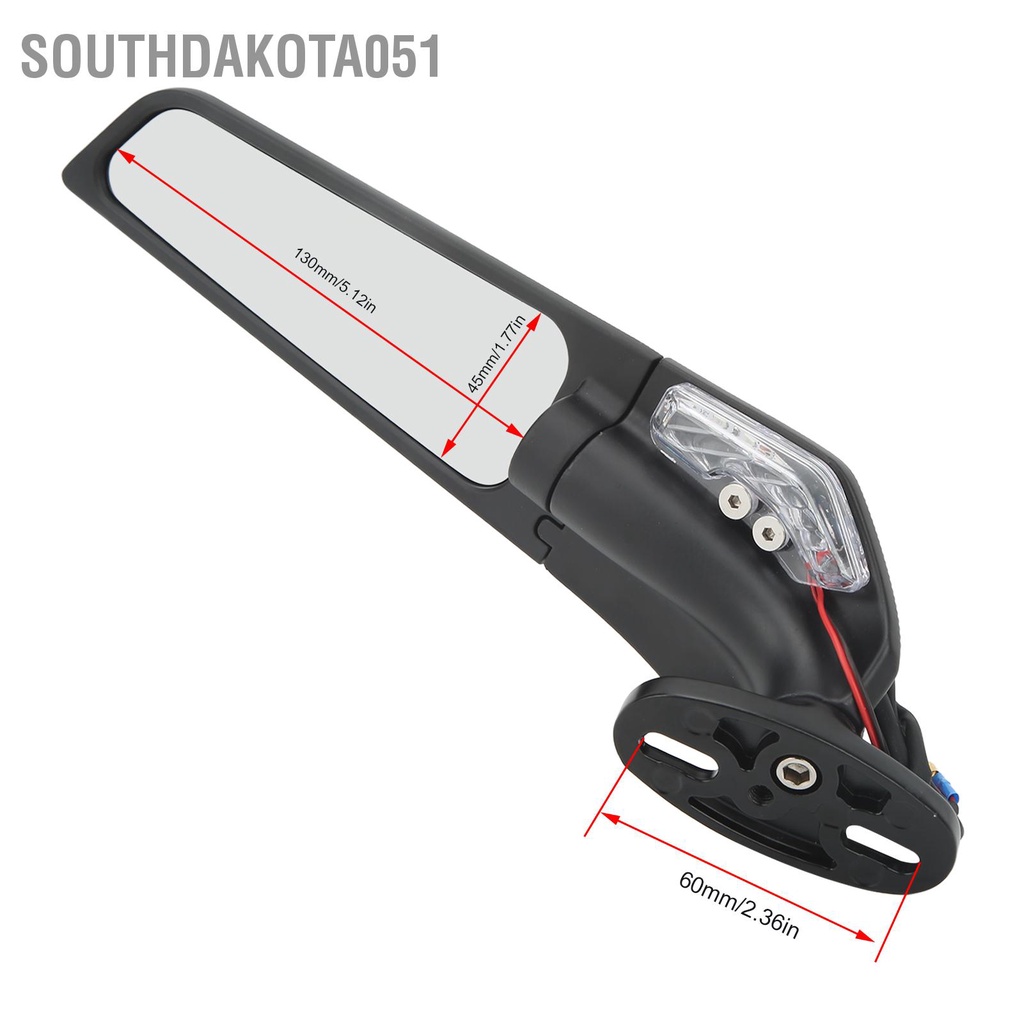 [Hàng Sẵn] Cặp Gương Chiếu Hậu Xe Máy Cánh gió Xoay 360 Độ Có Đèn LED Xi Nhan Chuyên Dụng Cho Yamaha Suzuki Honda【Southdakota051】