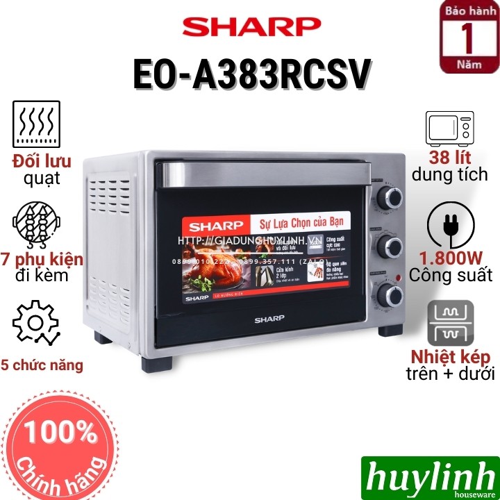 [Mã ELHAMS5 giảm 6% đơn 300K] Lò nướng đối lưu Sharp EO-A383RCSV-ST - 38 lít