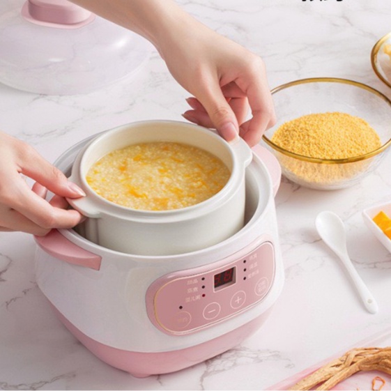 NỒI NẤU CHÁO CHẬM - Nồi Hầm Cách Thủy Lòng nồi Sứ - Hấp, nấu chè, nấu cháo, trưng yến TIỆN LỢI AN TOÀN Dung tích 1Lít