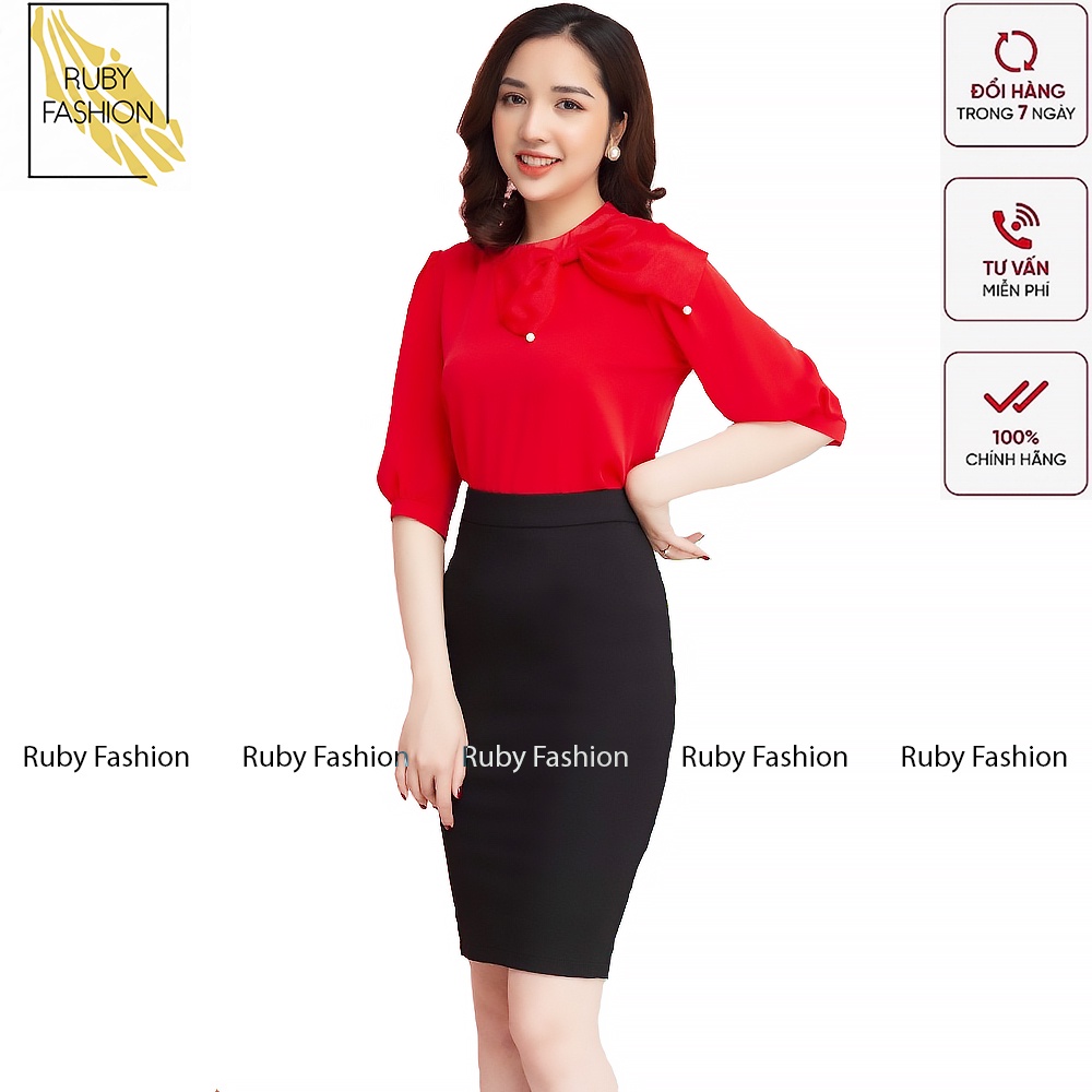 Chân váy bút chì lưng thun cao đồ công sở vải co giãn ôm body xẻ sau dáng dài màu đen | BigBuy360 - bigbuy360.vn