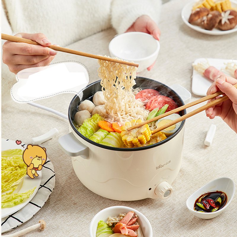 Nồi lẩu điện Bear đa năng DRG-C18H1 tặng kèm xửng dung tích 2.5L điều chỉnh nhiệt độ dễ dàng_có bảo hành