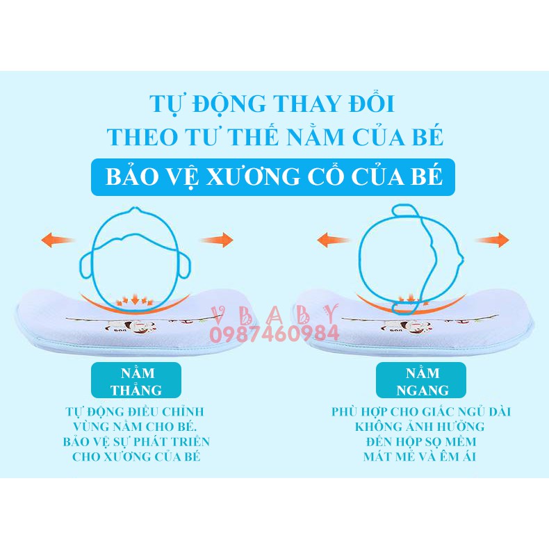 Gối cao su non chống móp đầu V-Baby G1 ( Hàng cao cấp )