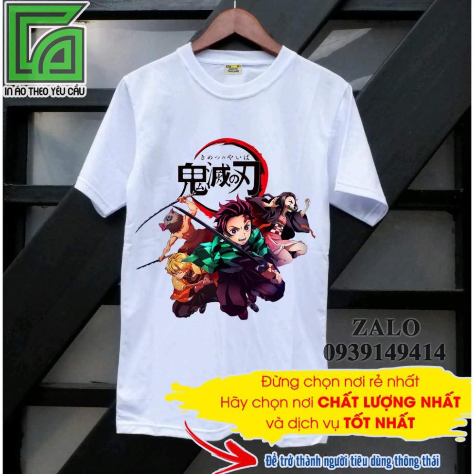 GIÁ SỐC -  Áo thun Kimetsu no Yaiba in tại shop Vải Cotton thái S031 hàng chất lượng