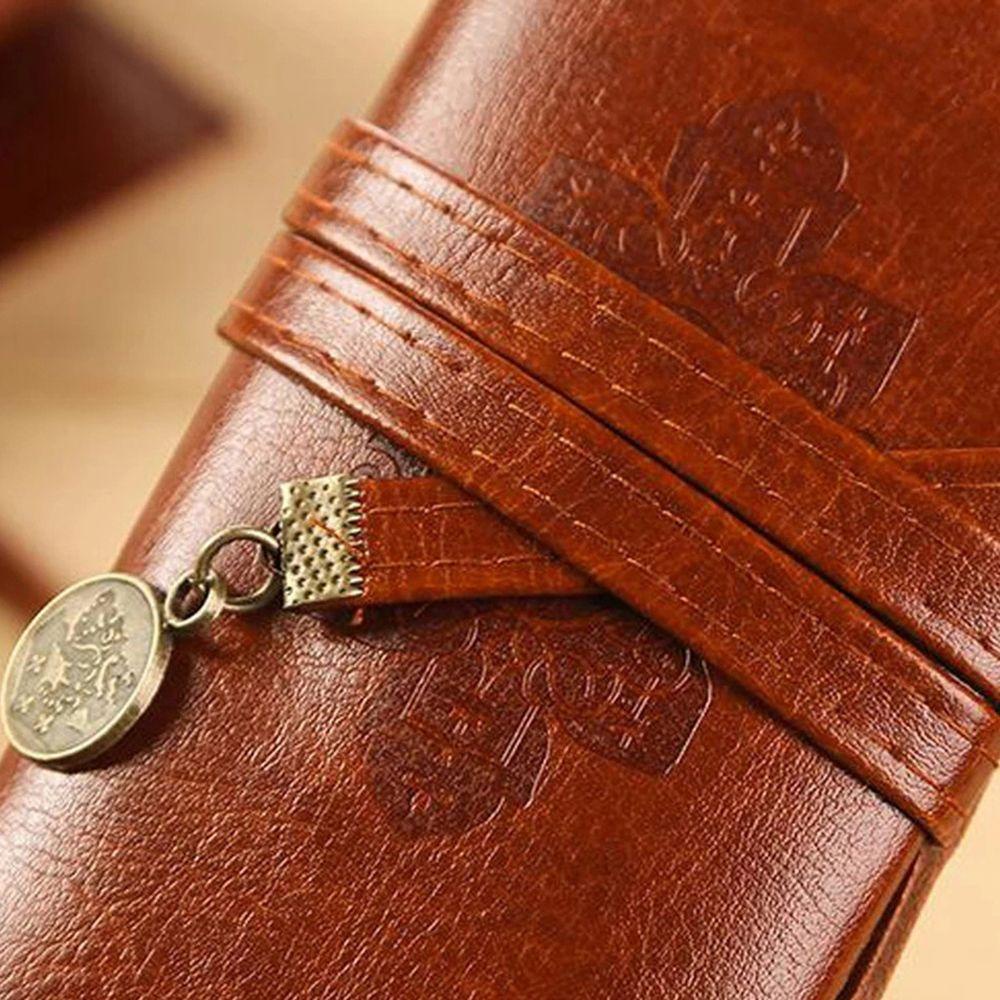 Túi Đựng Bút Bằng Da PU Dạng Cuộn Phong Cách Retro Cho Nữ