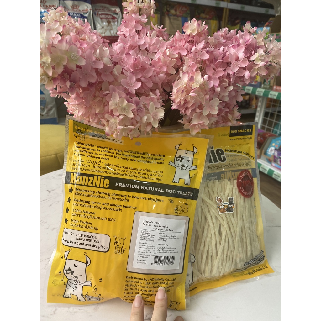 200 Cây Bánh Thưởng Cho Chó MUNZNIE Đồ Ăn Cho Vặt Cho Chó Mèo Giúp Bổ Sung Protein Cho Bé Từ 3 Tháng Tuổi