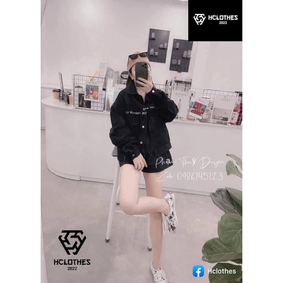 Áo khoác kaki in chữ form thụng nam nữ đều mặc dưới 100k