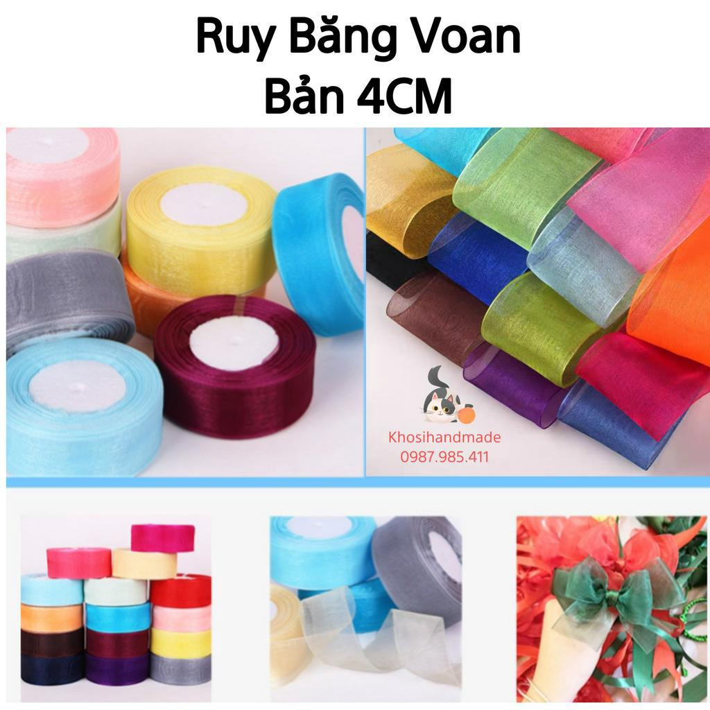 Ruy Băng Voan Bản 4cm Đẹp Làm Đồ Trang Trí, Làm Nơ, Gói Quà