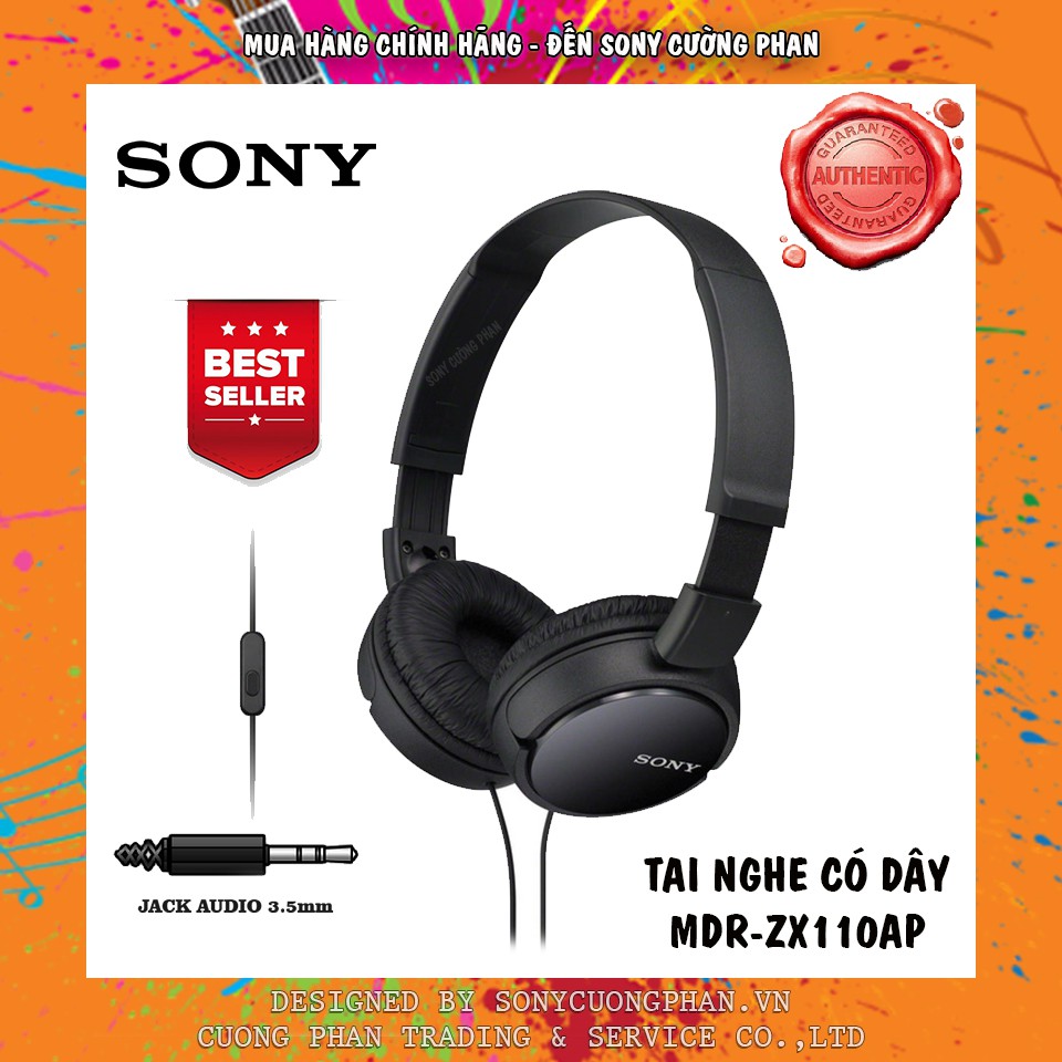 Tai Nghe Chụp Tai Sony ZX110AP | Chính Hãng Sony Việt Nam | Bảo Hành 12 Tháng Toàn Quốc