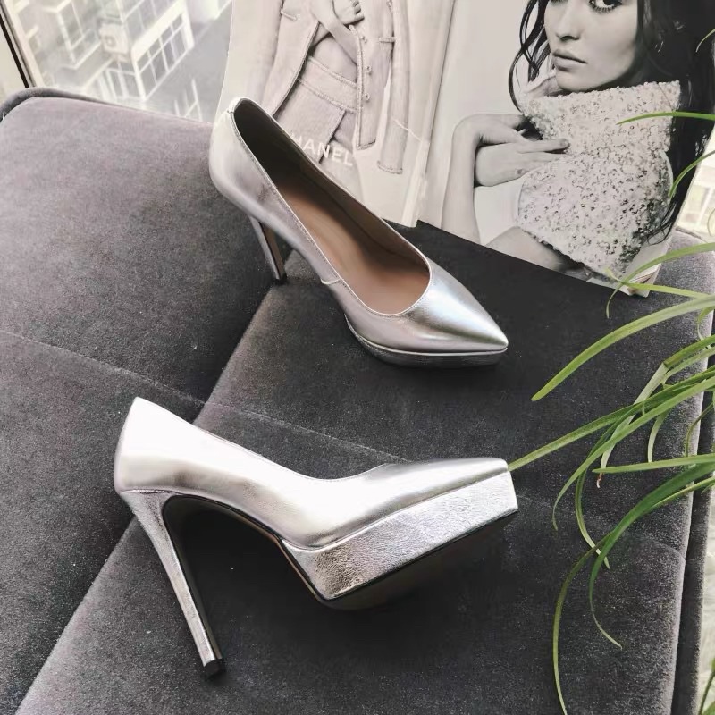 ORDER 👡 GIÀY KOREA CAO GÓT MŨI NHỌN ÁNH BẠC CAO 12cm size 34-40
