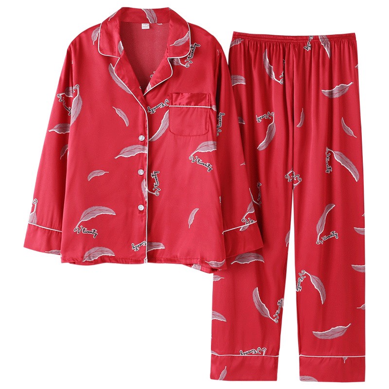 Bộ Đồ Ngủ Mặc Nhà Pajamas Lụa Họa Tiết Hisexy PTH1