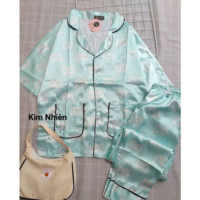Bộ lụa cánh dơi form rộng GC viền đen có túi 💠💠