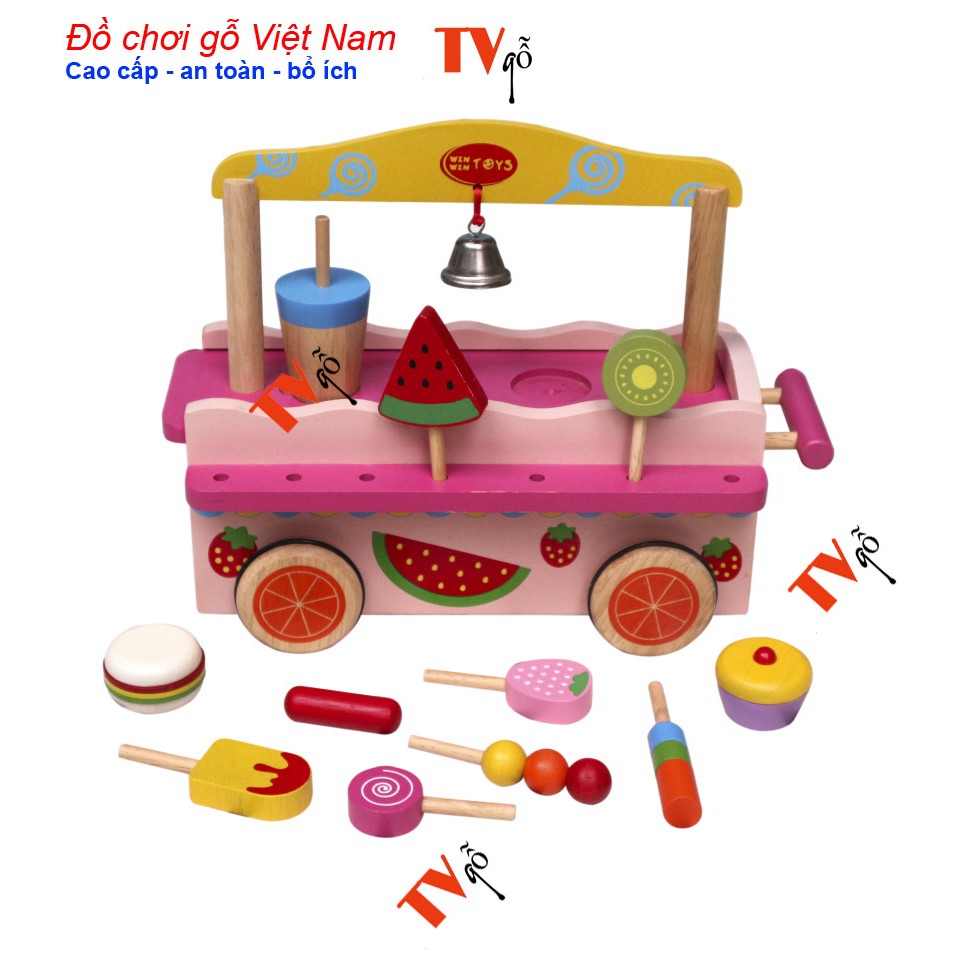 Đồ chơi quầy bán đồ ăn vặt cho bé | Gian hàng đồ chơi gỗ Việt nam