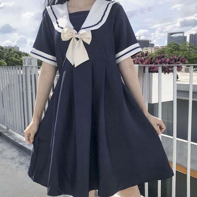 Đầm dáng suông nữ sinh thắt nơ Lolia ngọt ngào 🌸