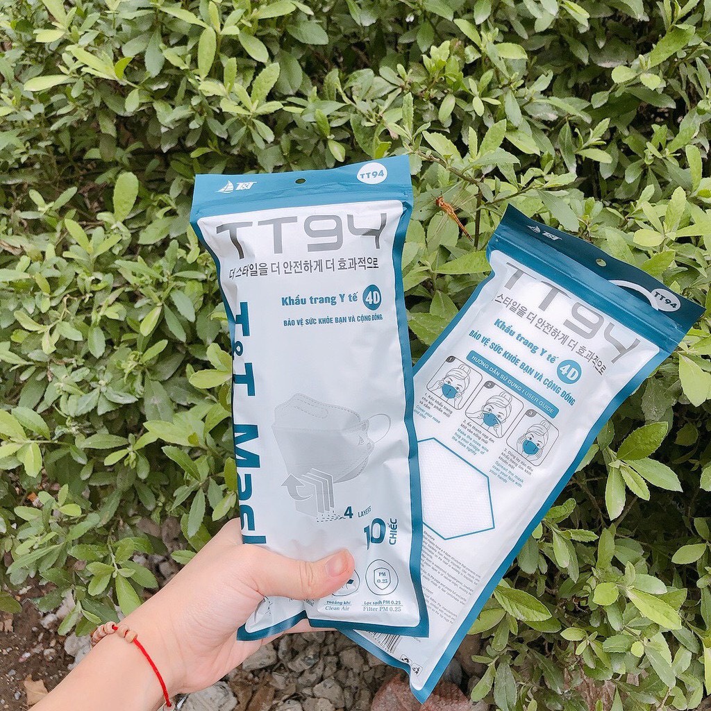 khẩu trang y tế kháng khuẩn, Set 10 chiếc khẩu trang người lớn 4 lớp hàng T &amp; T Mask