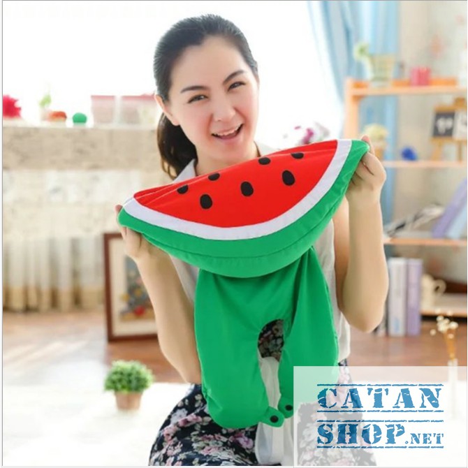 [GIÁ RẺ NHẤT] Gối Kê Cổ Chữ U Biến Hình Siêu CUTE  cà rốt, dưa hấu, chuối thun Siêu Mịn