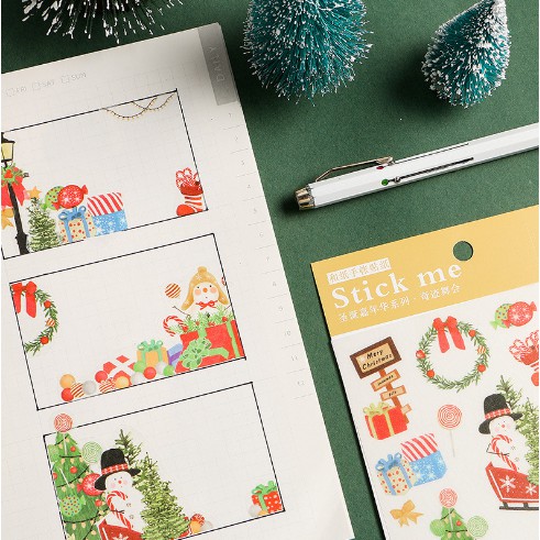 Miếng Hình Dán Sticker DIY Trang Trí Giáng Sinh Merry Christmas Cực Dễ Thương
