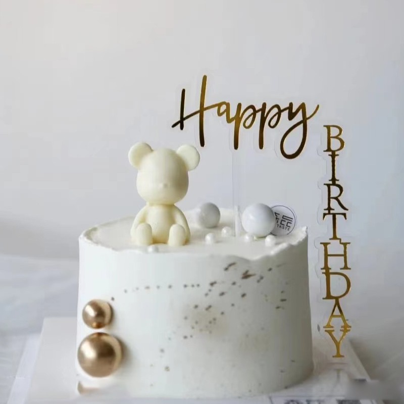 Gấu Bông Bằng Nhựa Dễ Thương Dùng Trang Trí Bánh Kem