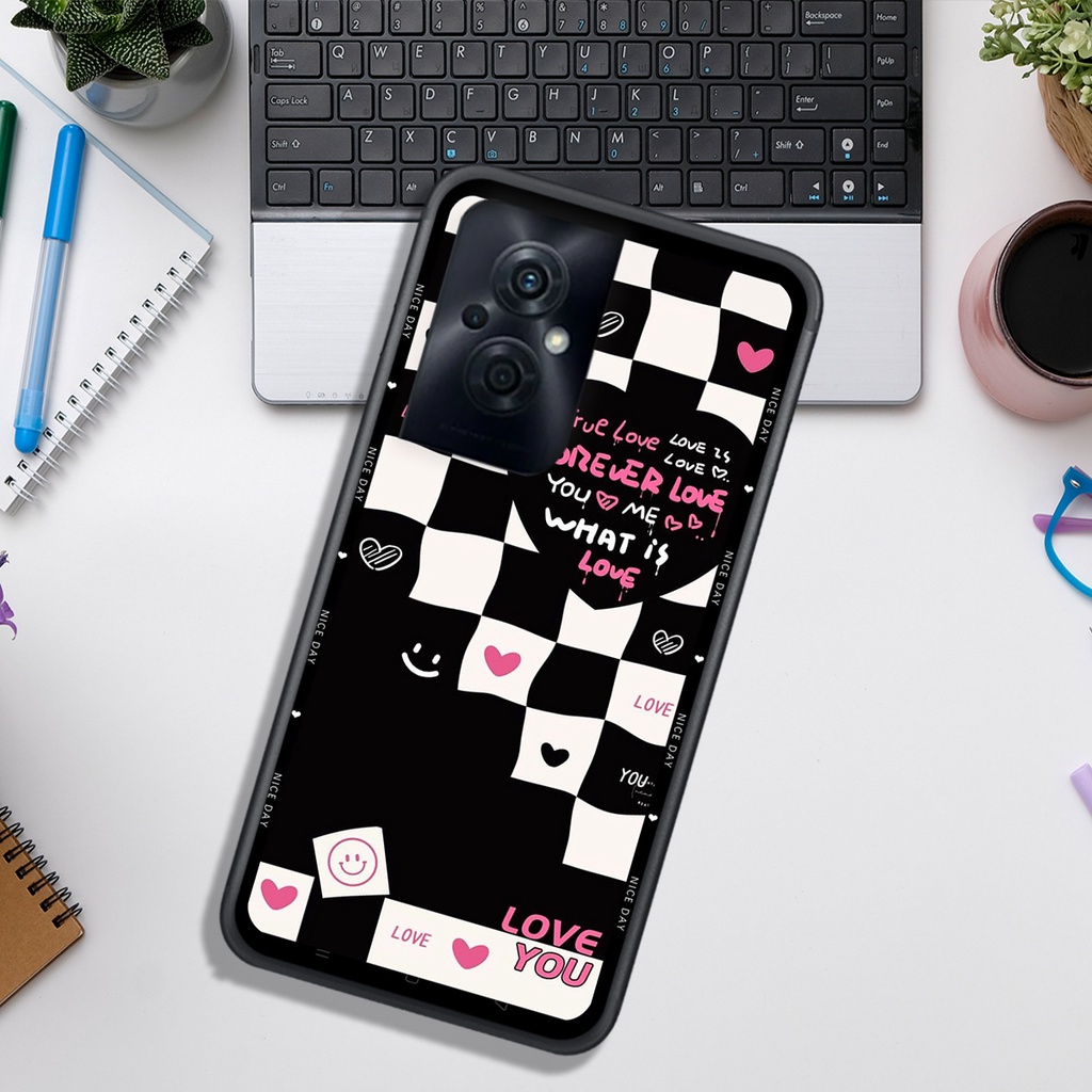 Ốp Lưng OPPO  RENO 8 4G - RENO 8 5G - RENO 8Z , In Hình &quot;Black Heart&quot; Phong Cách Đẹp.