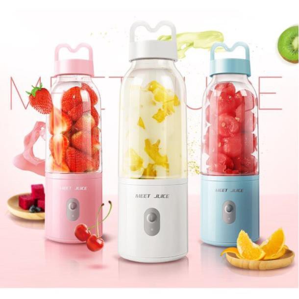 [CÓ SẴN- CHÍNH HÃNG LOẠI 1] Máy Xay Sinh Tố Đa Năng Cầm Tay Meet Juice - Xay cực nhanh 9s, cao cấp, an toàn