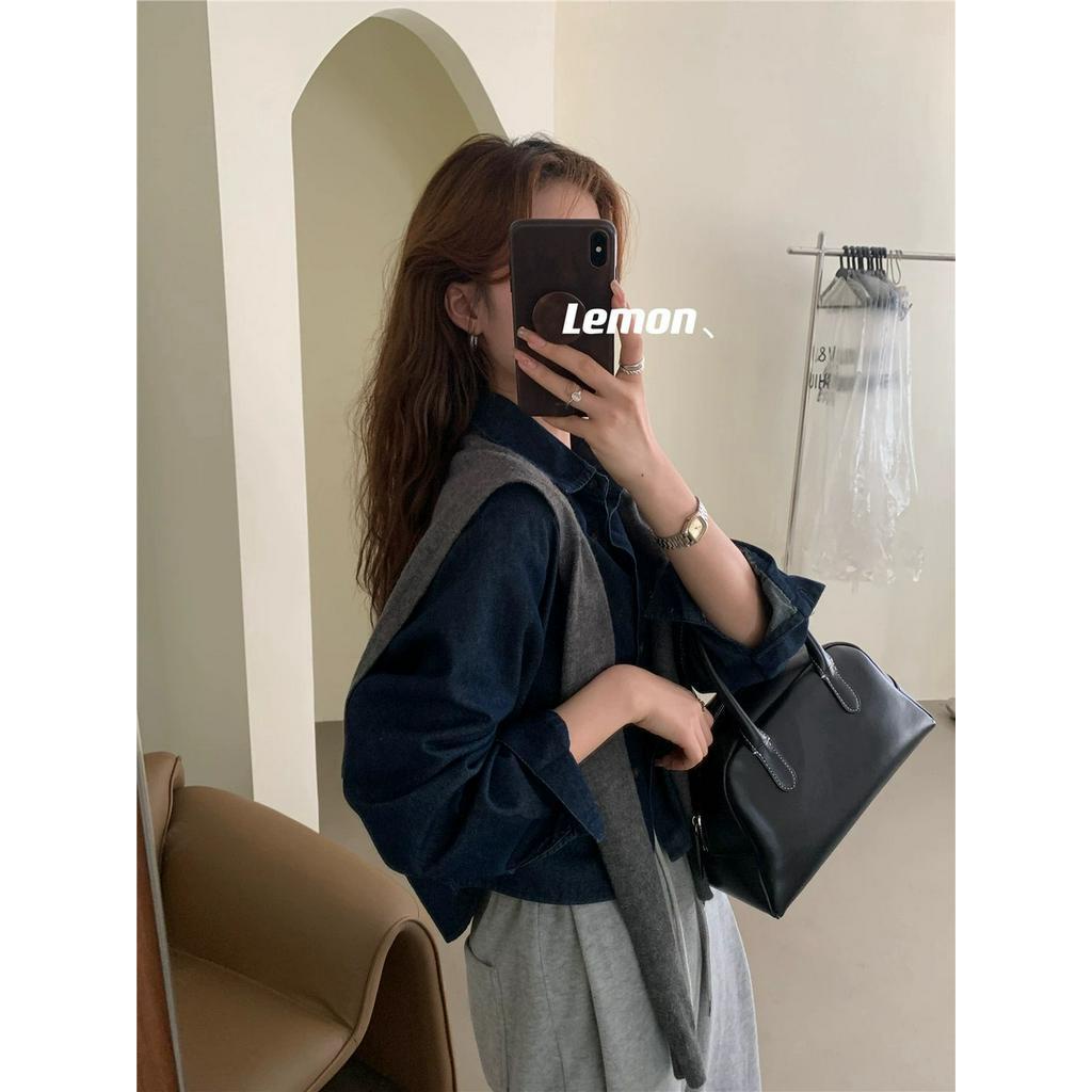 Áo Sơ Mi denim Tay Dài Phong Cách retro 67668