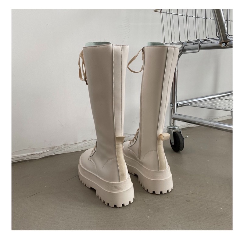 Boots da cao cổ buộc dây đế cao 6cm thời trang ulzzang (ảnh thật) | BigBuy360 - bigbuy360.vn