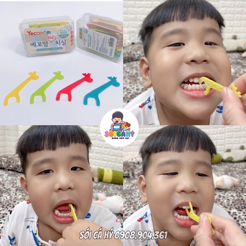 🦷Tăm chỉ nha khoa Hàn Quốc Cho bé🦷 Sói Cá Hý