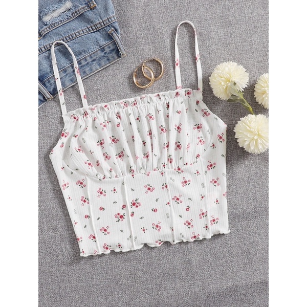 ✨Luminous - Áo croptop - Áo hai dây hoa nhí✨