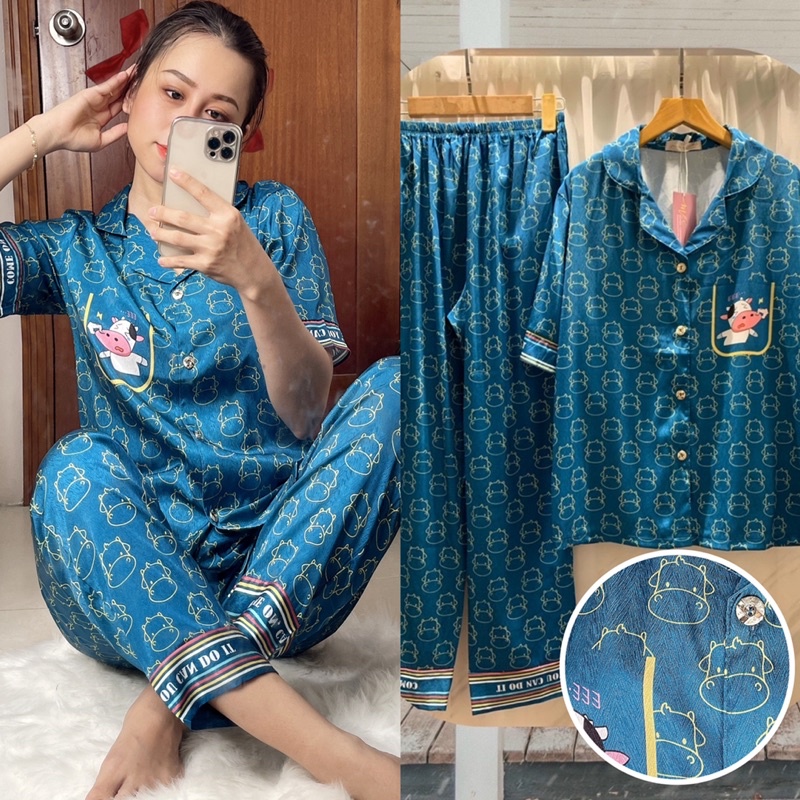 Đồ bộ pijama LỤA XƯỚC tay ngắn quần dài - tay dài quần dài hàng thiết kế QCCC