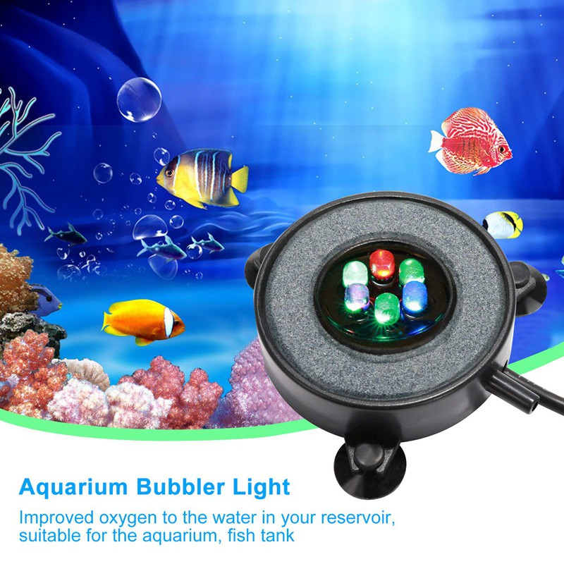 Đĩa sủi khí có đèn LED 6 màu cho bể cá ổ cắm EU