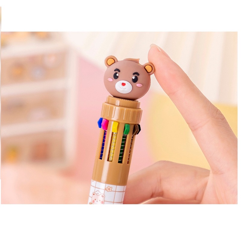 Bút Gel Bi Bấm Nhiều Màu Cute Hình Gấu Văn Phòng Phẩm Dễ Thương VPB15
