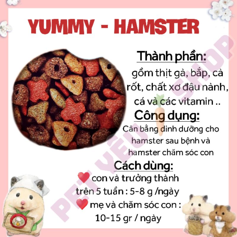 Thức ăn cân bằng dinh dưỡng hamster dùng cho hamster mẹ và hamster sau bệnh