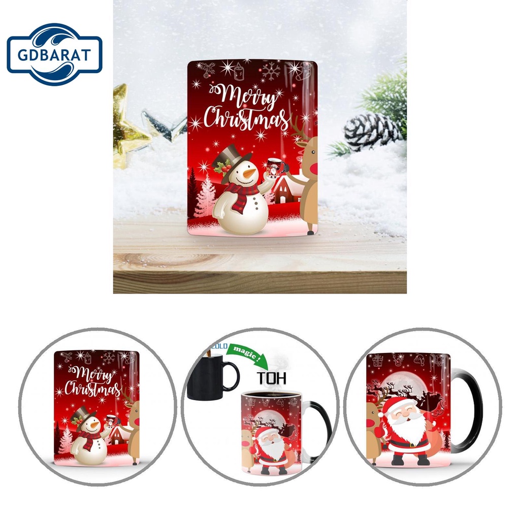 Cốc sứ uống cà phê cách nhiệt in họa tiết Giáng Sinh