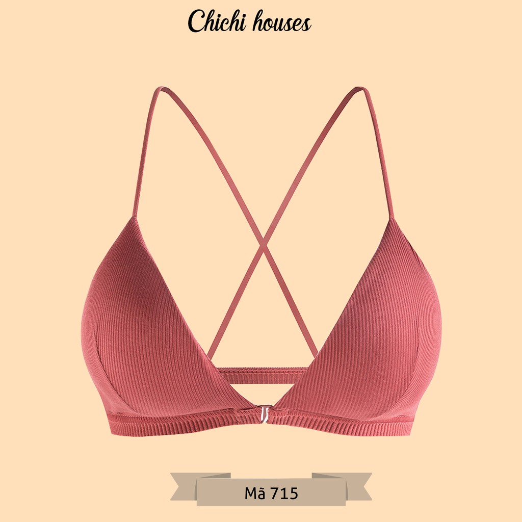 Áo Bra Nữ 2 Dây, Áo Bra Cotton Cài Trước, Áo lót cotton 2 dây mã - 715