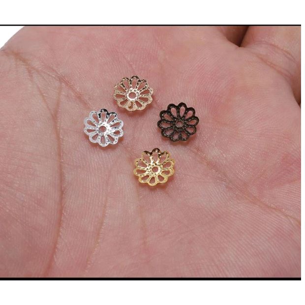 Gói 20-100 ốp hoa ốp hạt 8mm loại 8 cánh làm trang sức, vòng tay, vòng cổ, hoa tai