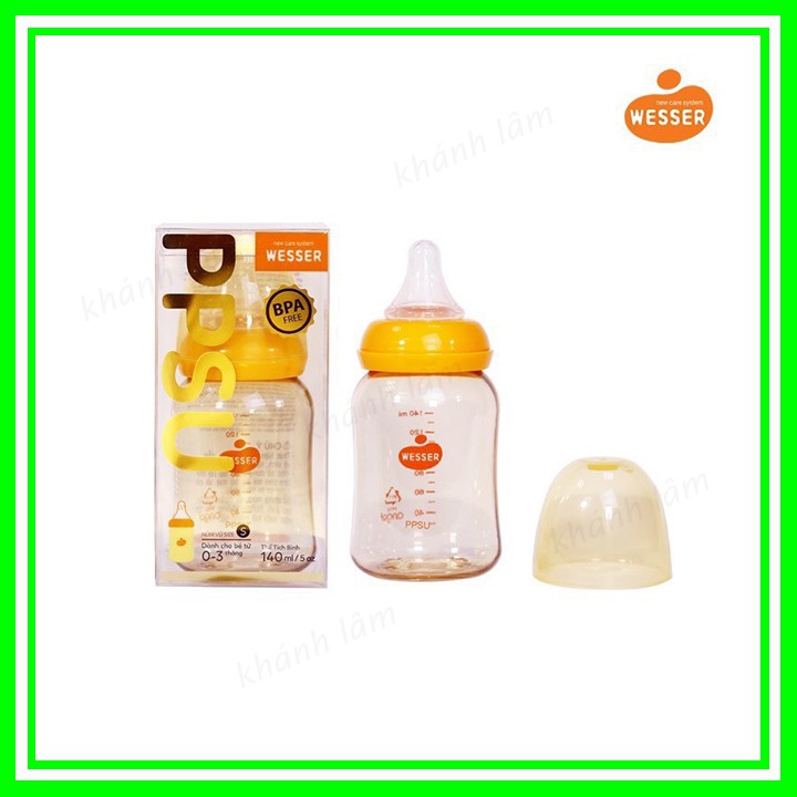 Bình sữa Wesser PPSU cổ hẹp 140ml