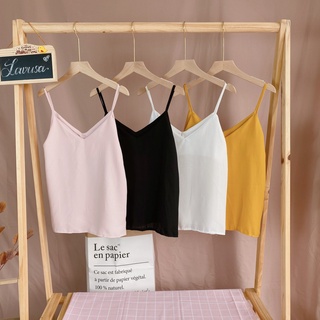 Áo 2 dây nữ cổ tim nhiều màu áo 2 dây form rộng kanimi chất voan siêu mát