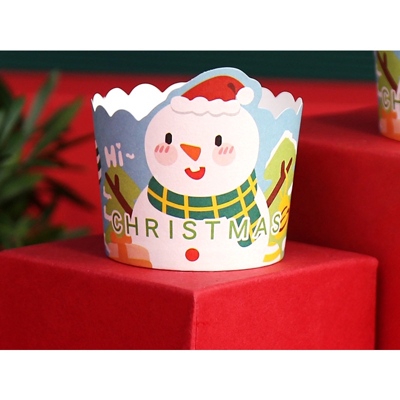 50 đế bánh Cupcake 4 kiểu hình giáng sinh thẻ