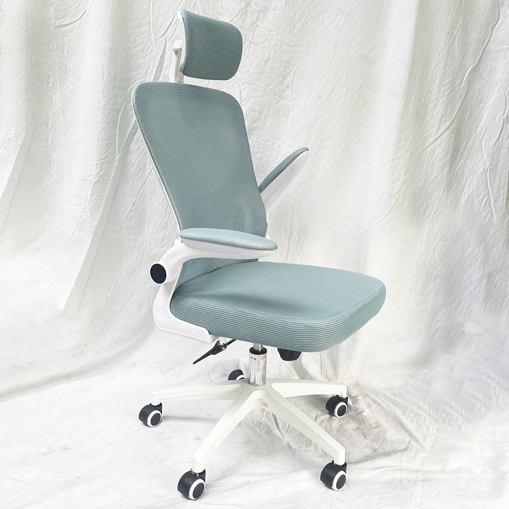 Ghế Văn Phòng Có Tựa Đầu Tay Lật Màu Xanh TM8332T