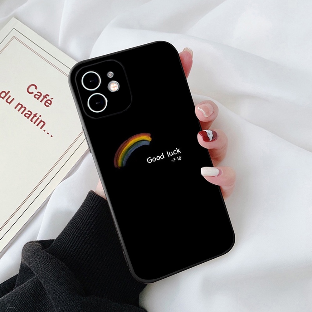 Ốp Lưng Iphone Viền Vuông Good luck & Be nice,TPU BVC iPh6/6plus/6s/6splus/7/7plus/8/8plus/x/xr/xs/11/12/pro/max/promax
