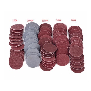 1 Inch 100 Pcs Sanding Discs Pad Kit Round Sandpaper Hook Loop Sander Backer
