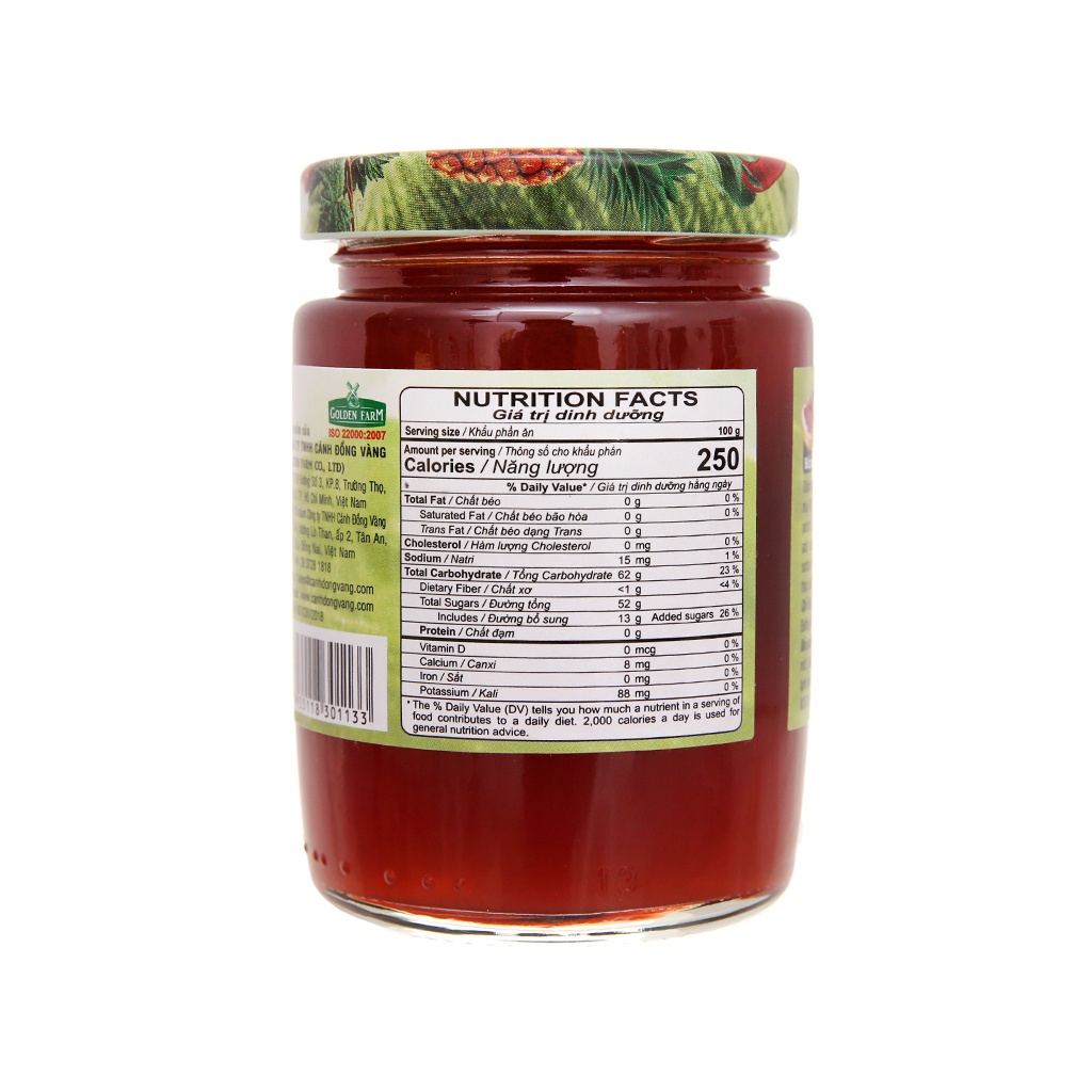 Mứt Nho Grape Preserves GOLDEN FARM 210G - Dùng ăn kèm kem, sinh tố, bánh mì, sandwich, trà nóng