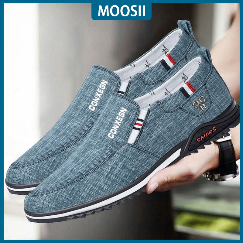 Giày Lười Vải Lanh Thoáng Khí Cho Nam 3 Màu Size 39-44 MS0827
