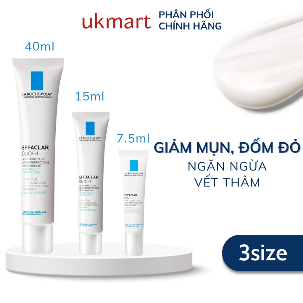 Kem Dưỡng Giảm Mụn, Ngừa Thâm, Thông Thoáng Chân Lông La Roche-Posay Effaclar Duo+ 40ml