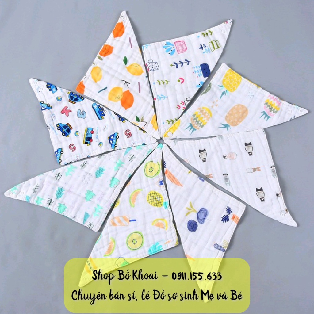 Yếm tam giác xô 6 lớp - Yếm xô Organic cho bé - Bố Khoai Store