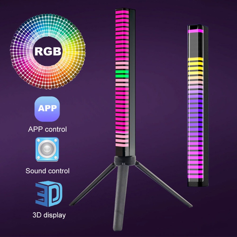 Dải Đèn LED 32 Bit Phát Nhạc Nhiều Màu Trang Trí Nội Thất Xe Hơi