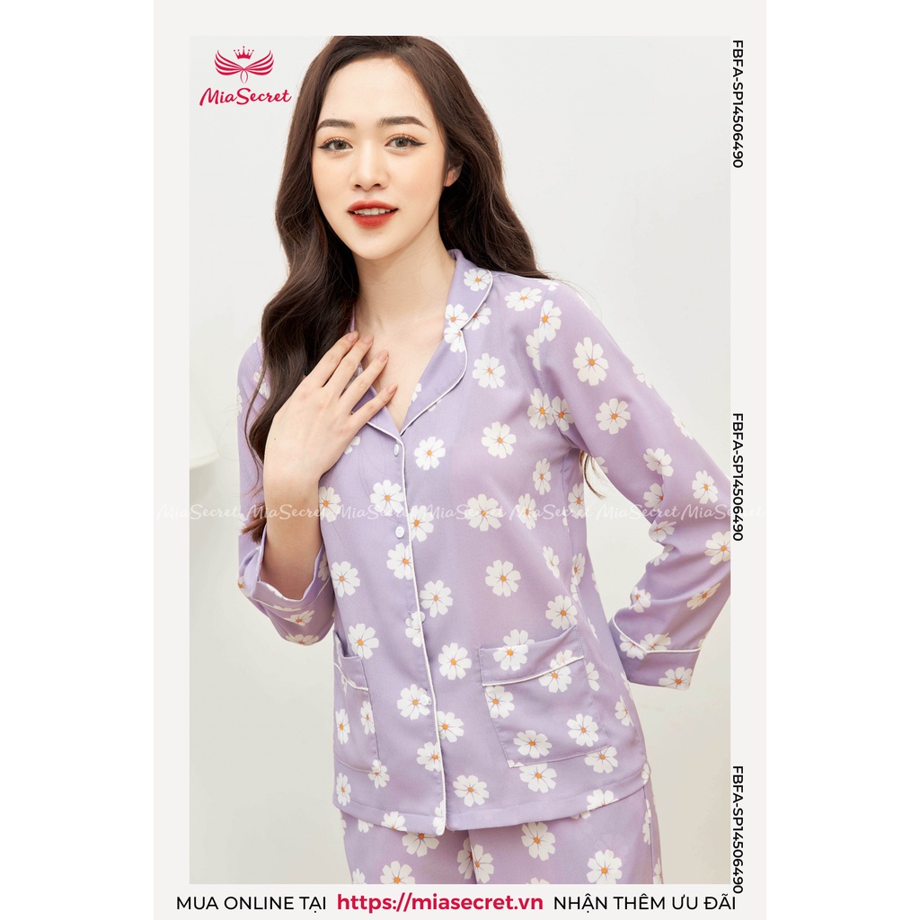 Bộ Đồ Ngủ Pyjama Mia Secret - Họa Tiết Hoa Nền Tím Dài Tay - SP14506490 | BigBuy360 - bigbuy360.vn