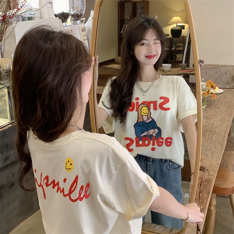 NRVP Áo Thun Nữ Tay Ngắn In Hình Phong Cách Hàn Quốc Thời Trang Mùa Hè 2022