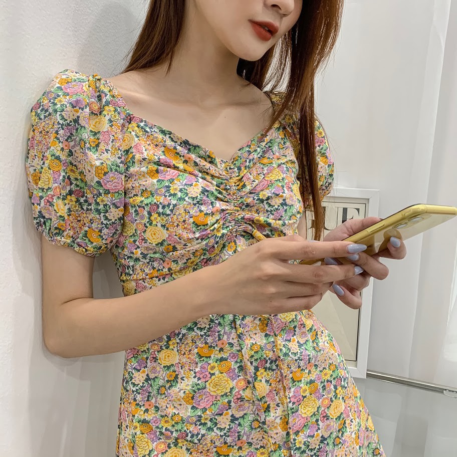 Váy Liền Hoa Nhí Tay Bồng Wini [MÉO SHOP] | BigBuy360 - bigbuy360.vn