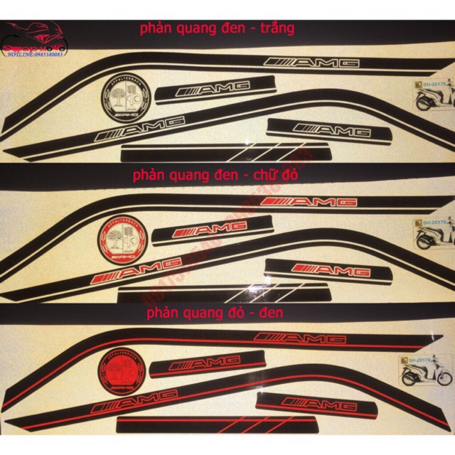 Tem amg phản quang 3m xe sh 2017-2019